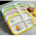 Bamboo Fiber Plastic Kids Dish Plate